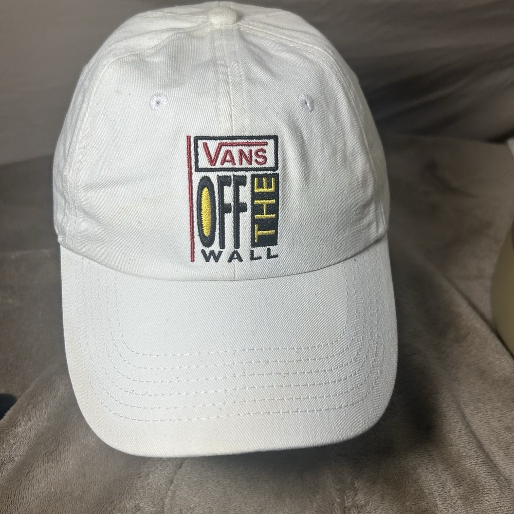 Vans Off The Wall Hat Mens White Adjustable Baseball Cap Skater Dad Hat Cotton